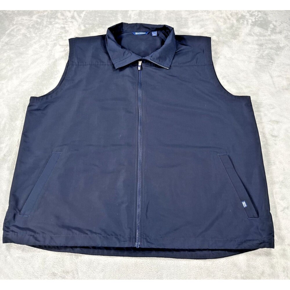 Cutter & Buck Mens Charter Eco Full Zip Vest XXL Navy Blue Lightweight Golf